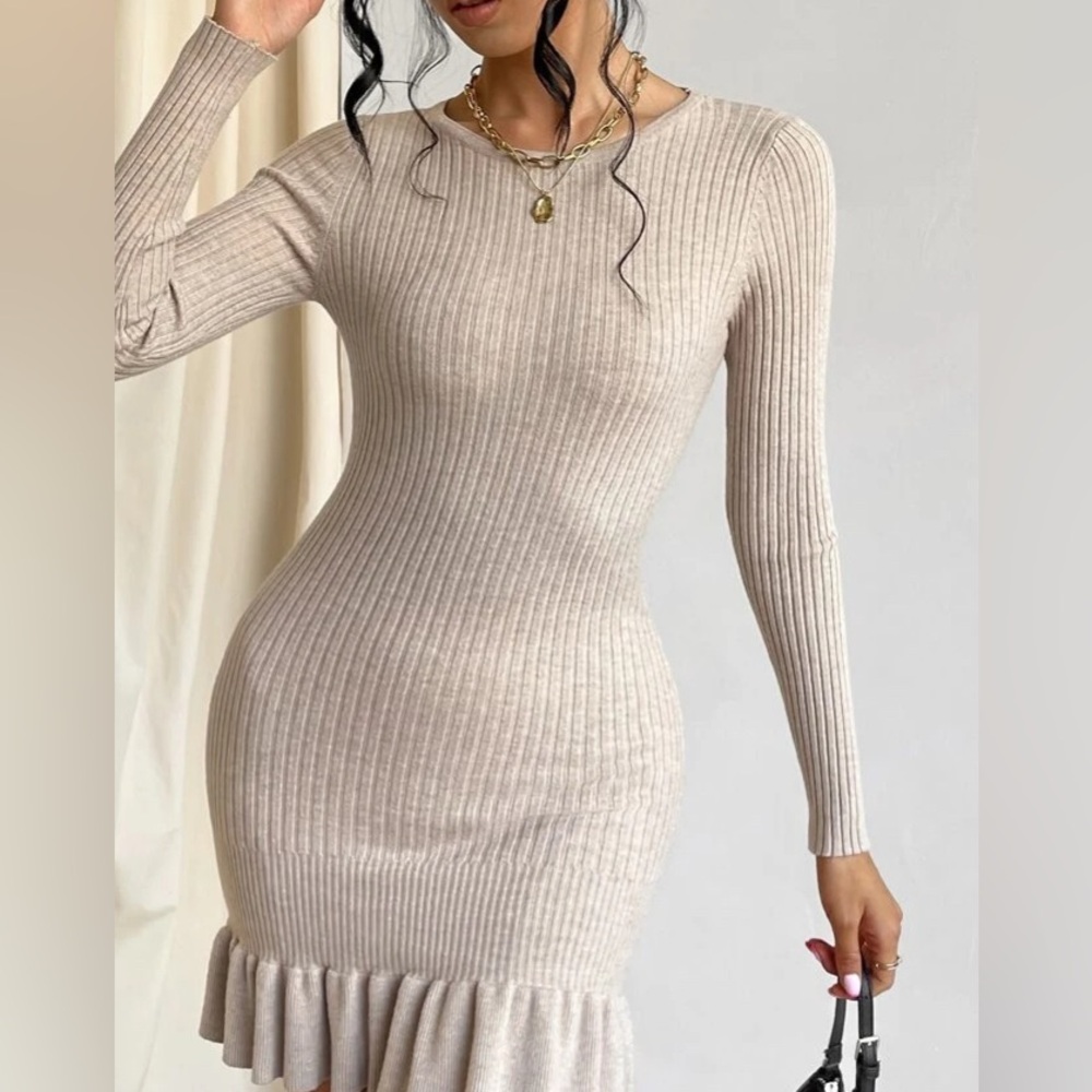 Simple Knit Mini Dress